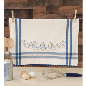  Land That I Love Embroidery Dishtowel Kit - Bareroots, Image