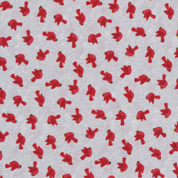 Snow Merry 5691-98 Gray Tossed Birds by Studio E Fabrics, Image