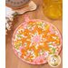 Beautiful pink Folded Star Hot Pad made with A Blooming Bunch fabrics laid flat on a table