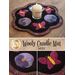 A collage of the adorable May Wooly Candle Mat with a small candle on top