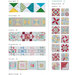 A quilt design page featuring various blocks, each labeled with names and corresponding page numbers.