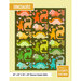 Front cover of the Dinosaurs sampler quilt pattern featuring four different kinds of multicolored dinosaurs in a biased repeat.