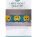 Image of a sewing project titled Let's Face It Bolster, featuring a bolster pillow with three emoji faces such as a smiling face, a neutral face, and a sad face. The project description indicates the finished dimensions of the bolster and block.