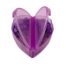 A plastic purple heart shaped pack full of purple hexagon pins