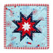 The light blue Red, White, & Bloom Folded Star Squared Hot Pad isolated on a white background