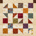 A mixed color checker pattern on a quilt