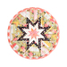 1 round floral pattern hot pad with pastel colors