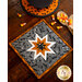 Square hot pad with central folded star featuring grey fabric with black bats.