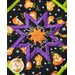 Square hot pad with central folded star design featuring Halloween themed fabrics.