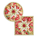 Hot pads with central folded star design made with cream fabrics with pink florals.