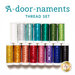collection of 15 metallic thread spools in multiple colors.