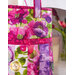 Tote bag made of strips of bright colorful floral printed fabrics in a watercolor style.