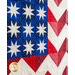 Quilted United States flag with chevron stripes and geometric stars