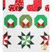 Quilt featuring rows of Christmas themed motifs on white background.