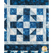 Geometric white and blue winter themed quilt block.