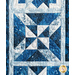 Geometric white and blue winter themed quilt block.