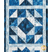 Geometric white and blue winter themed quilt block.