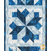 Geometric white and blue winter themed quilt block.