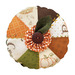 A top down view of the Pumpkin Pie Pin Cushion on a white background