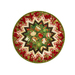 Folded star table topper with lovely Christmas prints in red, green, and white.