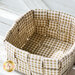 Top down shot showing the inside of the woven basket.