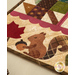 Pint Size Table Runner featuring leaf like geometric piecing and squirrel and leaf appliqué.