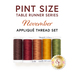 The Pint Size Table Runner November 5pc Appliqué Thread Set on a white background below a text graphic.