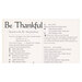 The back of the be thankful pattern listing floss information. 