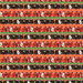 full size repeat of border stripe featuring cartoon Halloween characters and tree silhouettes on alternating black, green and orange stripes