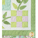 Close up of checker design in pastel green and purple fabrics.