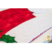 Placemat in the shape of Santa hats with button and fabric holly.