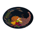Wool placemat with appliqué of a horn filled with fruits and a pumpkin.