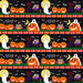 Border stripe fabric with ghosts, jack-o-lanterns, owls, moons, and more!