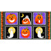 Halloween block panel with 6 blocks with jack-o-lanterns and ghosts