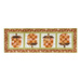 Table runner with acorn pieced blocks made with brown and cream floral fabric prints.