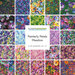 Collage image of fabric scans of the Painterly Petals - Meadow collection by Robert Kaufman Fabrics