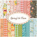 Graphic of all pastel spring fabrics included in the Spring's In Town fabric collection