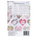 Back of the Wholehearted pattern booklet, listing pattern specifications against a background of the finished quilt