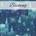 A decorative background featuring snowy landscapes, trees, and several church buildings, with the word Backing prominently displayed at the top.