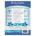 The image features the back cover of a quilting pattern titled The Joy of Winter. It includes a list of required materials for the project, with a decorative border and a background of blue and white colors resembling winter themes. The website URL for Shabby Fabrics is also displayed at the bottom.