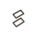 ByAnnie Black Metal 1" Flat Rectangle Ring - Set of Two