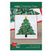The front of the Mini Christmas Tree pattern, showing an image of the finished quilt layered over a close up image of the bottom of the quilt.