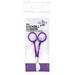 Mini duckbill scissors in a clear package with a purple handle and a wide bill.