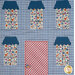 A super close up on the front of the house, demonstrating fabric, stitching, and embellishment details.