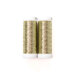 Photo of two spools of pale gold metallic thread on a white background