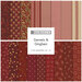 Collage of the fabrics included in the Garnets & Gingham fat quarter set.