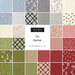 collage of all the On Dasher fabrics in muted shades of icy blue, white, red, and green