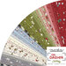 collage of all the On Dasher fabrics splayed in a fan in muted shades of icy blue, white, red, and green