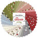 collage of all the On Dasher fabrics splayed in a circle in muted shades of icy blue, white, red, and green