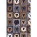 digital photo of multicolor neutral flannel with patchwork sheep in each square grid